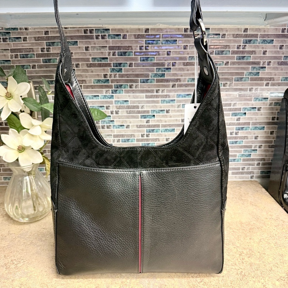 NWT Hammitt Tim Medium black Noir Diamond Suede purse - Picture 3 of 7